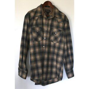Grey and Yellow Pendleton Canyon Style Flannel - Size M